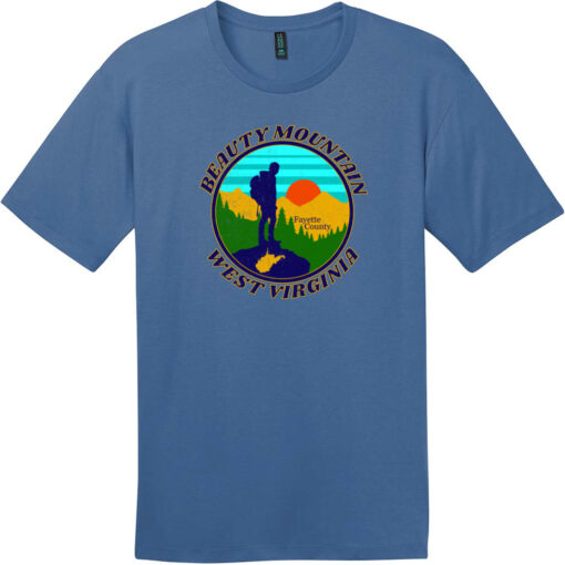 Beauty Mountain West Virginia T-Shirt Maritime Blue - US Custom Tees