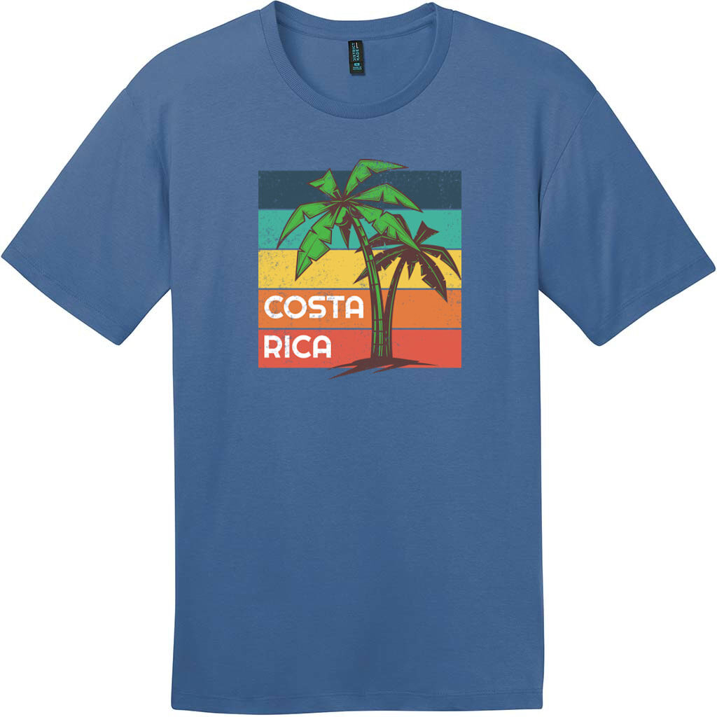 Costa Rica Palm Tree Vintage T-Shirt Maritime Blue - US Custom Tees