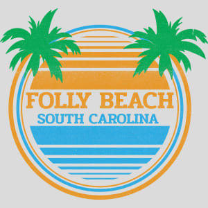 Folly Beach South Carolina Palm Trees Design - US Custom Tees