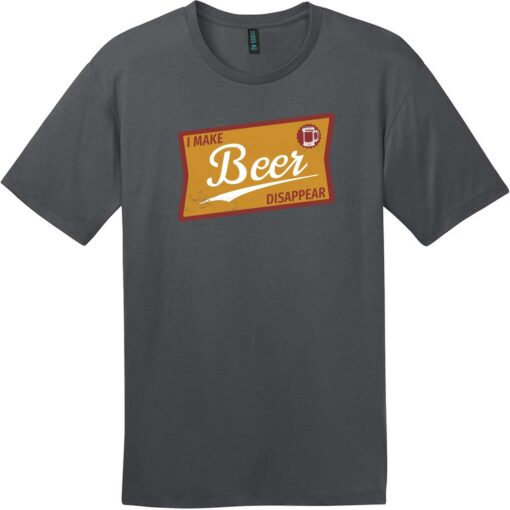 I Make Beer Disappear Vintage T-Shirt Charcoal - US Custom Tees
