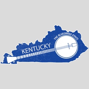 Kentucky State Shaped Banjo Design - US Custom Tees