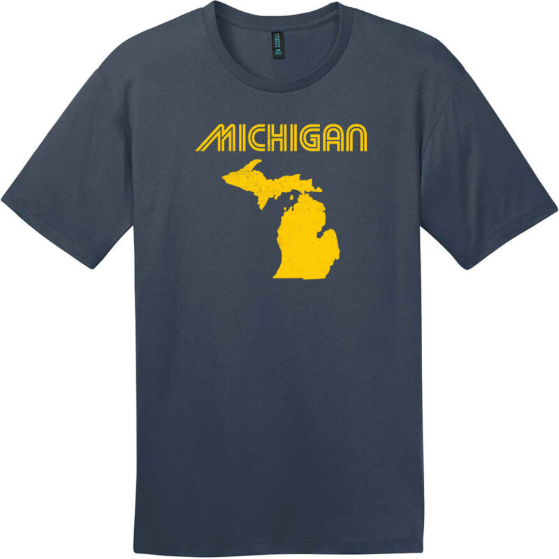 Michigan Retro T-Shirt New Navy - US Custom Tees