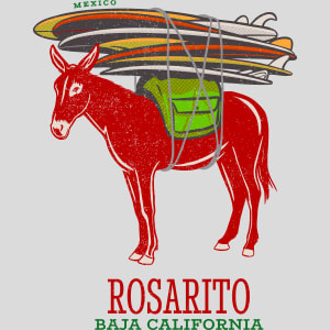 Rosarito Baja Vintage Surf Design - US Custom Tees