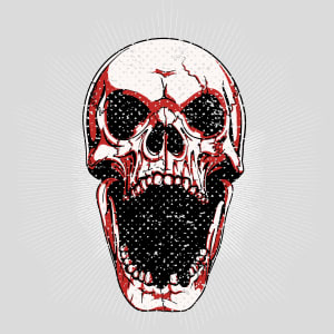 Screaming Grunge Skull Design - US Custom Tees