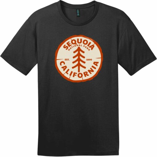 Sequoia National Park California Tree T-Shirt Jet Black - US Custom Tees
