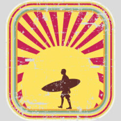 Surfer In The Retro Sunset  Design - US Custom Tees
