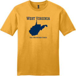 West Virginia The Mountain State T-Shirt Gold - US Custom Tees
