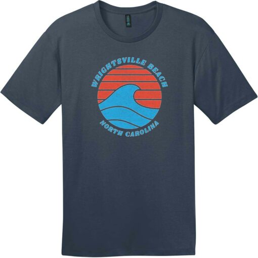Wrightsville Beach NC Wave T-Shirt New Navy - US Custom Tees