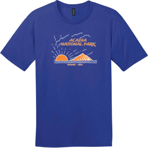 Acadia National Park Mountain To Sea T-Shirt Deep Royal - US Custom Tees