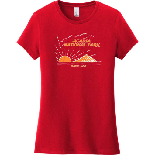 Acadia National Park Mountain To Sea Women's T-Shirt Classic Red - US Custom Tees