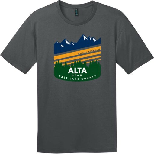 Alta Utah Wasatch Mountains T-Shirt Charcoal - US Custom Tees