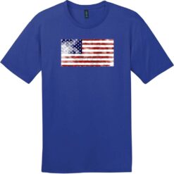 American Flag Distressed Faded T-Shirt Deep Royal - US Custom Tees