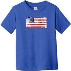 American Flag Distressed Faded Toddler T-Shirt Royal Blue - US Custom Tees