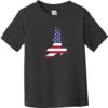 American Flag Eagle Toddler T-Shirt Black - US Custom Tees