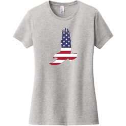 American Flag Eagle Women's T-Shirt Light Heather Gray - US Custom Tees