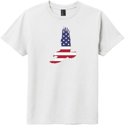 American Flag Eagle Youth T-Shirt White - US Custom Tees