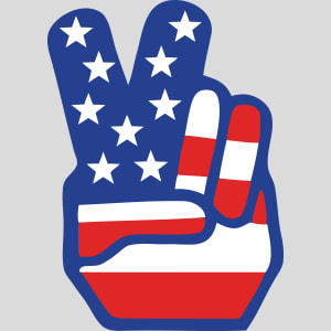 American Flag Peace Hands Design - US Custom Tees
