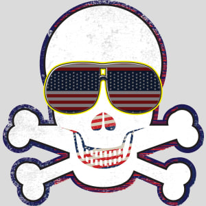 American Flag Sunglasses Retro Skull Design - US Custom Tees