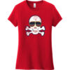 American Flag Sunglasses Retro Skull Women's T-Shirt Classic Red - US Custom Tees