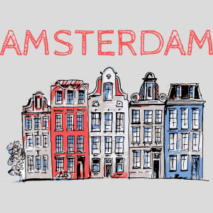Amsterdam Holland Leaning Houses Design - US Custom Tees