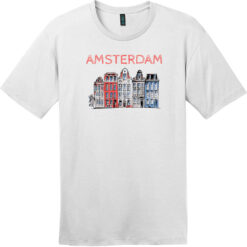 Amsterdam Holland Leaning Houses T-Shirt Bright White - US Custom Tees
