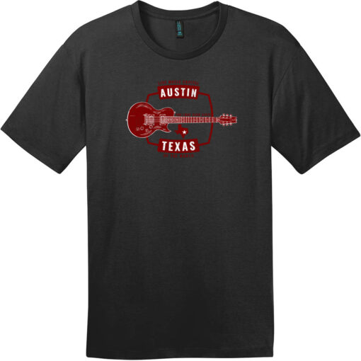 Austin Texas Guitar Live Music Capital T-Shirt Jet Black - US Custom Tees