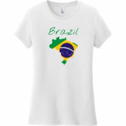 Brazil Country Flag Women's T-Shirt White - US Custom Tees