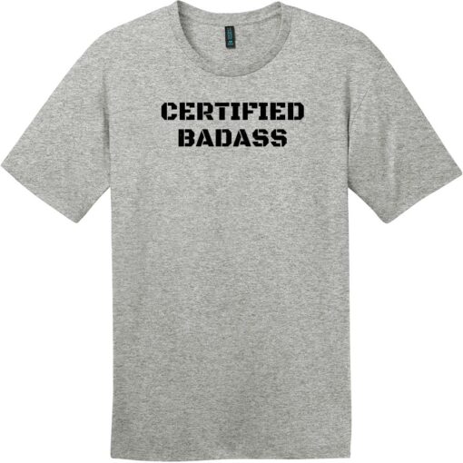 Certified Badass T-Shirt Heathered Steel - US Custom Tees