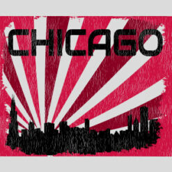 Chicago Skyline Retro Design - US Custom Tees