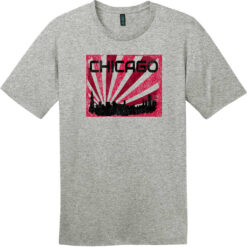 Chicago Skyline Retro T-Shirt Heathered Steel - US Custom Tees