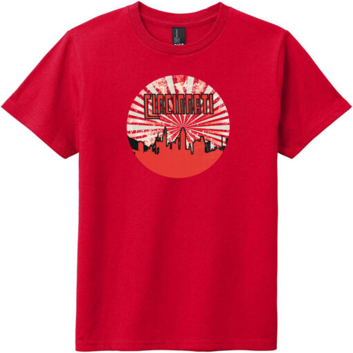 Cincinnati Ohio Retro Youth T-Shirt Classic Red - US Custom Tees