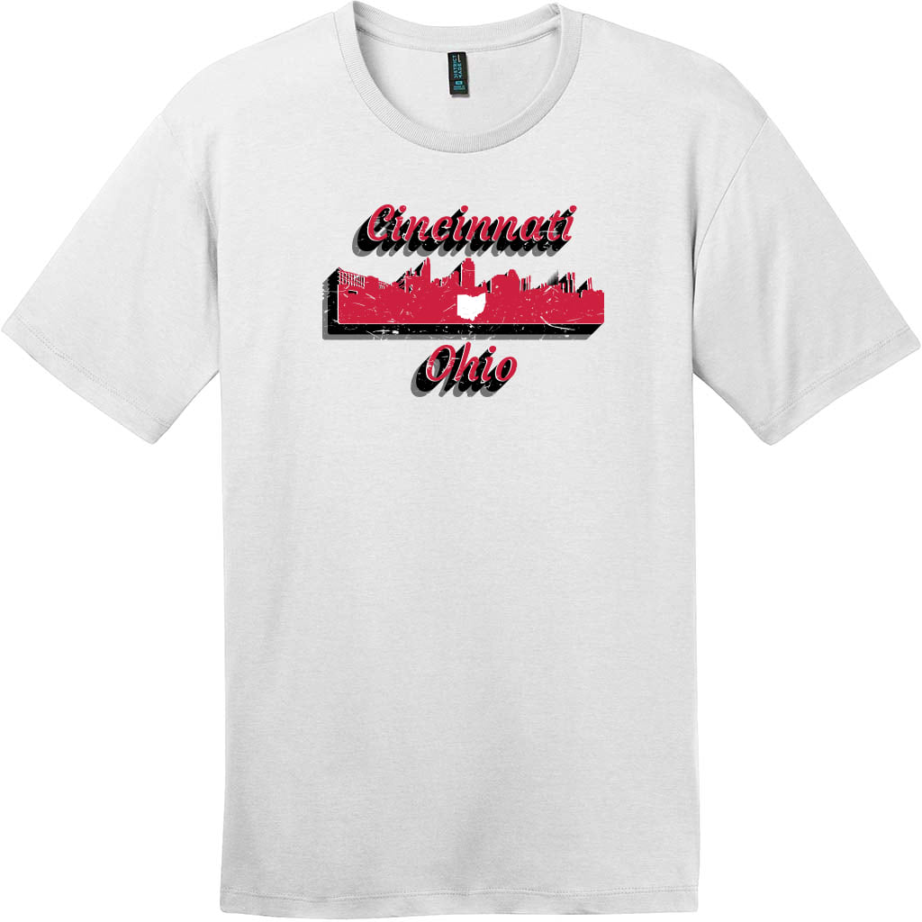 Cincinnati Ohio Skyline Distressed TShirt Ohio TShirts