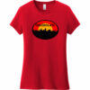 Cincinnati Ohio Skyline Retro Women's T-Shirt Classic Red - US Custom Tees