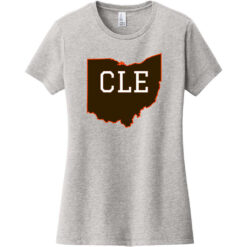 CLE Cleveland Ohio State Women's T-Shirt Light Heather Gray - US Custom Tees