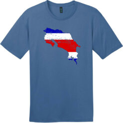 Costa Rica Country Shape Flag T-Shirt Maritime Blue - US Custom Tees