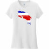 Costa Rica Country Shape Flag Women's T-Shirt White - US Custom Tees