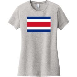 Costa Rica Flag Women's T-Shirt Light Heather Gray - US Custom Tees