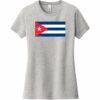 Cuba Vintage Flag Women's T-Shirt Light Heather Gray - US Custom Tees