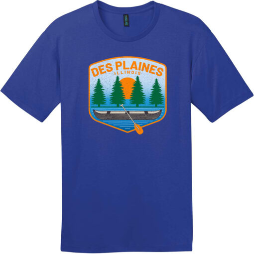 Des Plaines Illinois River Canoe T-Shirt Deep Royal - US Custom Tees
