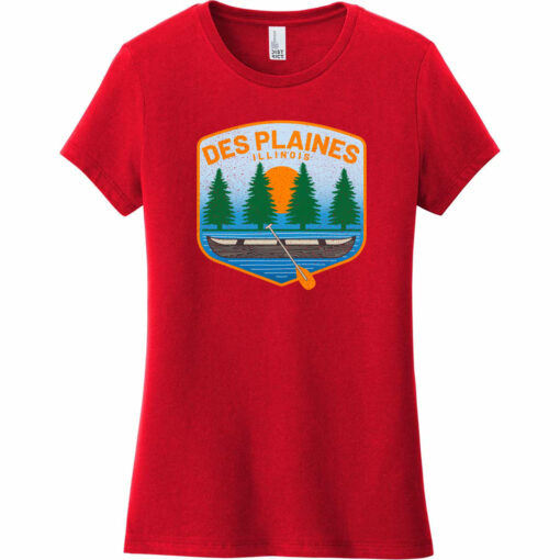 Des Plaines Illinois River Canoe Women's T-Shirt Classic Red - US Custom Tees