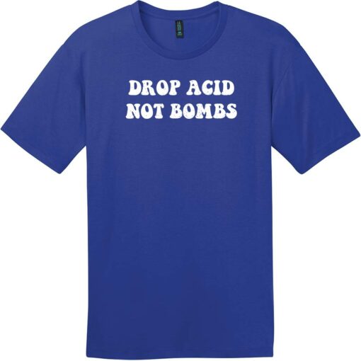 Drop Acid Not Bombs Vintage T-Shirt Deep Royal - US Custom Tees