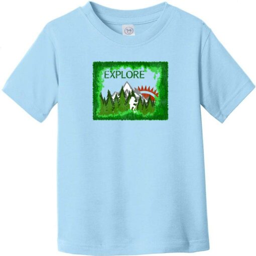 Explore Outdoors Hiking Toddler T-Shirt Light Blue - US Custom Tees