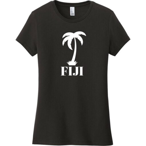 Fiji Palm Tree Women's T-Shirt Black - US Custom Tees
