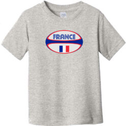 France Rugby Ball Toddler T-Shirt Heather Gray - US Custom Tees