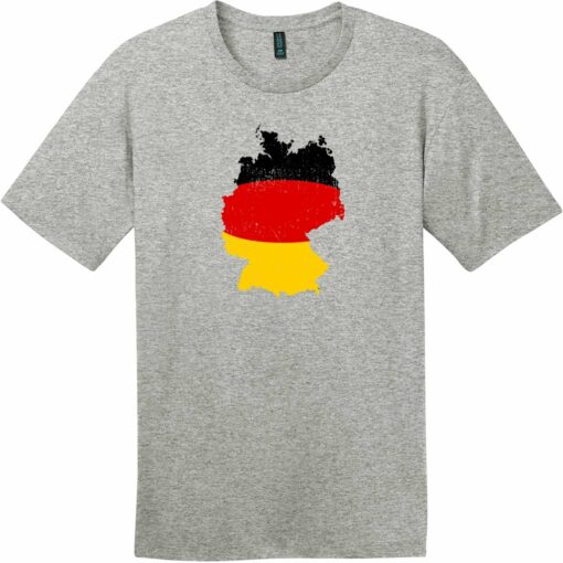 Germany Flag Country Shape T-Shirt Heathered Steel - US Custom Tees