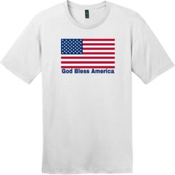 God Bless America Flag T-Shirt Bright White - US Custom Tees