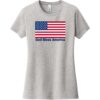 God Bless America Flag Women's T-Shirt Light Heather Gray - US Custom Tees