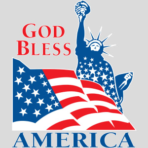 God Bless America Statue Of Liberty Design - US Custom Tees