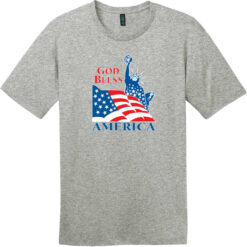 God Bless America Statue Of Liberty T-Shirt Heathered Steel - US Custom Tees