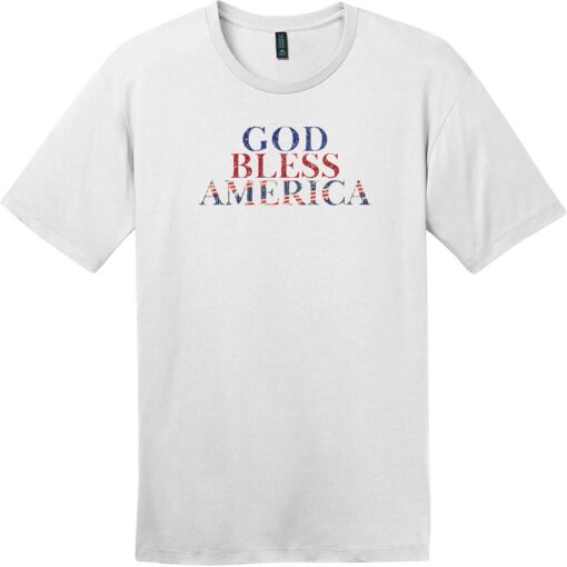 God Bless America Vintage Text T-Shirt Bright White - US Custom Tees